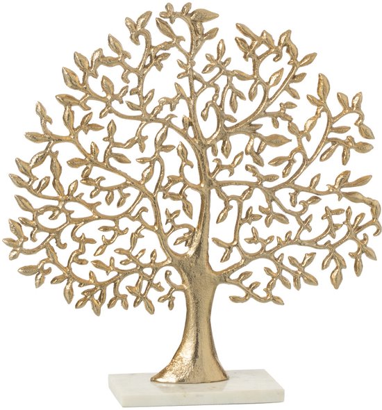 J-Line décoration Arbre Feuille - aluminium - or - small