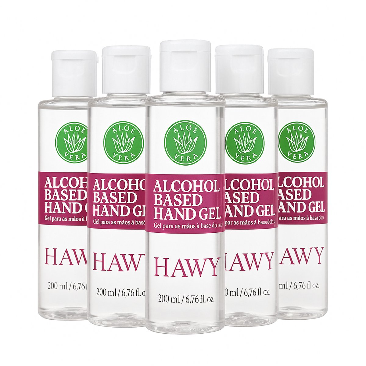 Goedkoopste Hawyy Hydraterende Handgel – 70 Alcohol – 6×200 ml – Met Aloë Vera