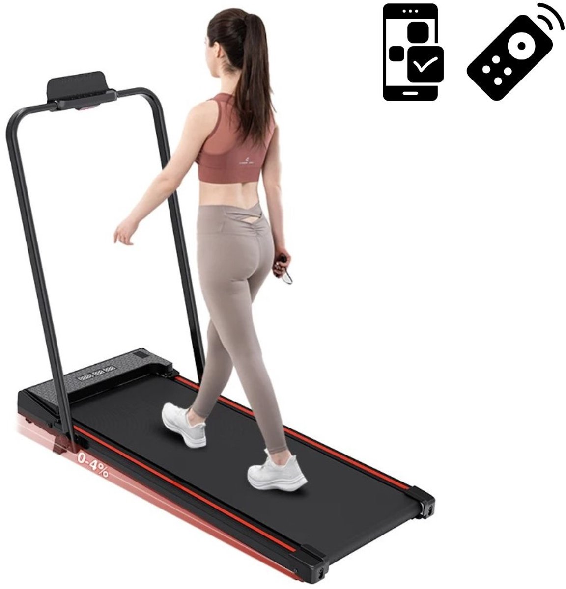 Serolux® - Loopband inklapbaar - Hometrainer - loopbanden - 4-in-1 functie - 12 Trainingsschema’s - Snelheidsbereik 12 km/u - Instelbare helling - Hartslagmeting - Opvouwbaar - Fluisterstil - Afstandsbediening - 127,4 × 58,4 × 107,2 cm - Zwart