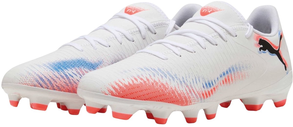 PUMA FUTURE 8 PLAY FG/AG Unisex Sportschoenen - PUMA White-PUMA Black-Glowing Red