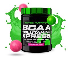 Scitec Nutrition® - BCAA + Glutamine Xpress (300 gram - Bubble Gum) - Bubblegum - 25 doseringen - aminozuren - aminozuur - bcaa - l-isoleucine - l-leucine - l-valine - poeder