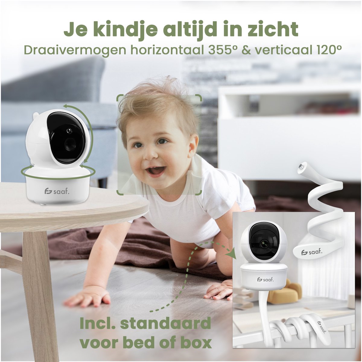 Saaf babyfoon met 5-inch scherm thumbnail 5