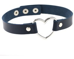 Choker met hartvormige ring zwart