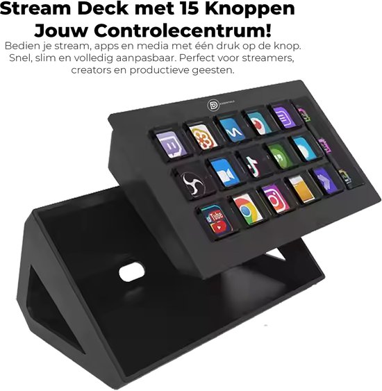 D-essentials Gaming Stream Deck - Multifunctioneel 15 knoppen - Bol