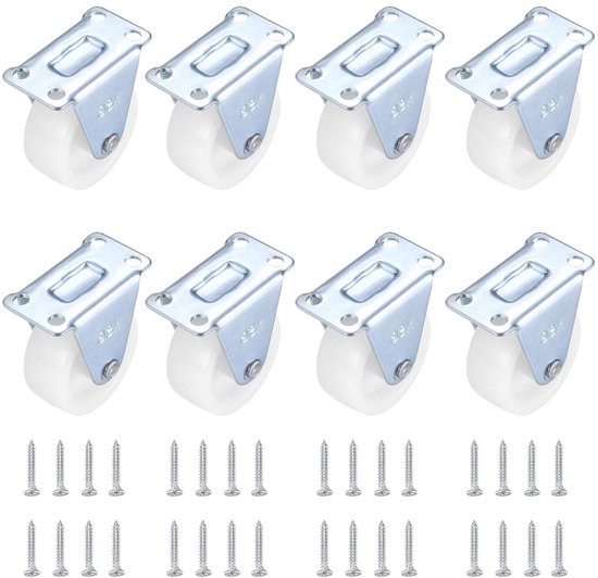 Meubles Premium - Set de 8 Roues Roues en caoutchouc de 40 mm avec Vis pour meubles à palettes