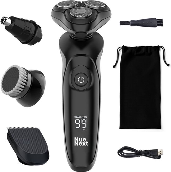NueNext Elektrisch Scheerapparaat Mannen met Trimmer- 4D Scheermachine Heren - Neustrimmer - Shaver - Baardtrimmer - Nat & Droog - Oplaadstation