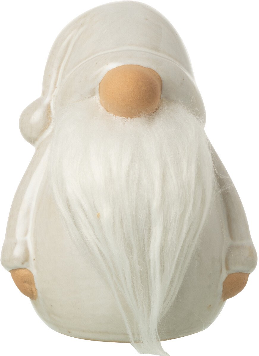 J-Line figuur Kabouter Baard - porselein - grijs - medium