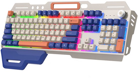 NAXSIR K90 Mechanische Gaming Toetsenbord met Regenboogverlichting - Hoog - Kwaliteit Metaalkap & Ergonomische Design voor Optimale Typervaring