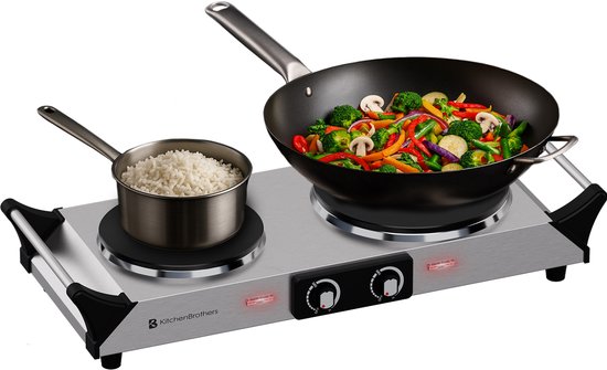 KitchenBrothers Elektrische Kookplaat - 2 Pits - festival camping gear