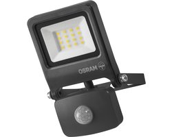 OSRAM ENDURA FLOOD PC 10W LED-schijnwerper met sensor, 3000K warmwit, 1000 lumen, IP44 schijnwerper met bewegingsmelder, schemersensor 2-1000 lux