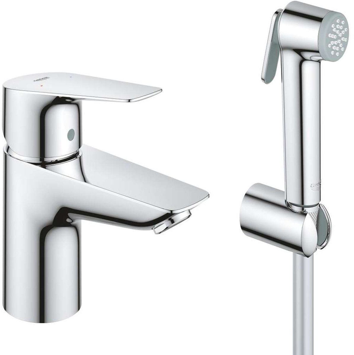 Wastafelkraan met bidetdouche, chroom