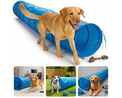 Cheqo® Hondentunnel 3 Meter – Agility voor de Hond – Behendigheid Hond – Opvouwbare Speeltunnel – Lichtgewicht Polyester – Inclusief Grondpinnen & Draagtas – 48 cm Doorsnee – Honden Agility Set – Hondensport Accessoires