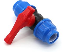 JGS Premium - Stopkraan Valve 20mm voor HDPE of Alkathene Waterleidingen - Duurzame Plastic Klep met Compressie Einden