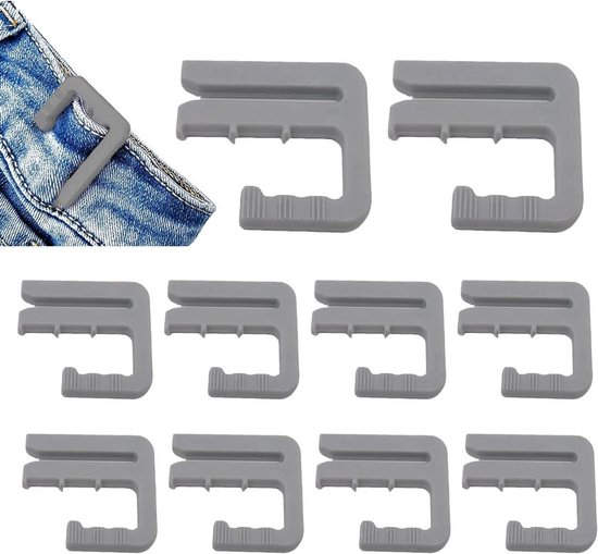 JGS Premium - Tendeur de ceinture réglable sans clous, gris, 10 pièces