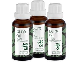 Australian Bodycare Pure Tea Tree Olie 3x30 ml - Pakket met 3 flesjes pure Tea Tree Olie - 100% puur natuurproduct tegen huidproblemen - Houdt de goede flora op de huid in balans - Effectief bij jeugdpuistjes, pukkeltjes en andere huidproblemen