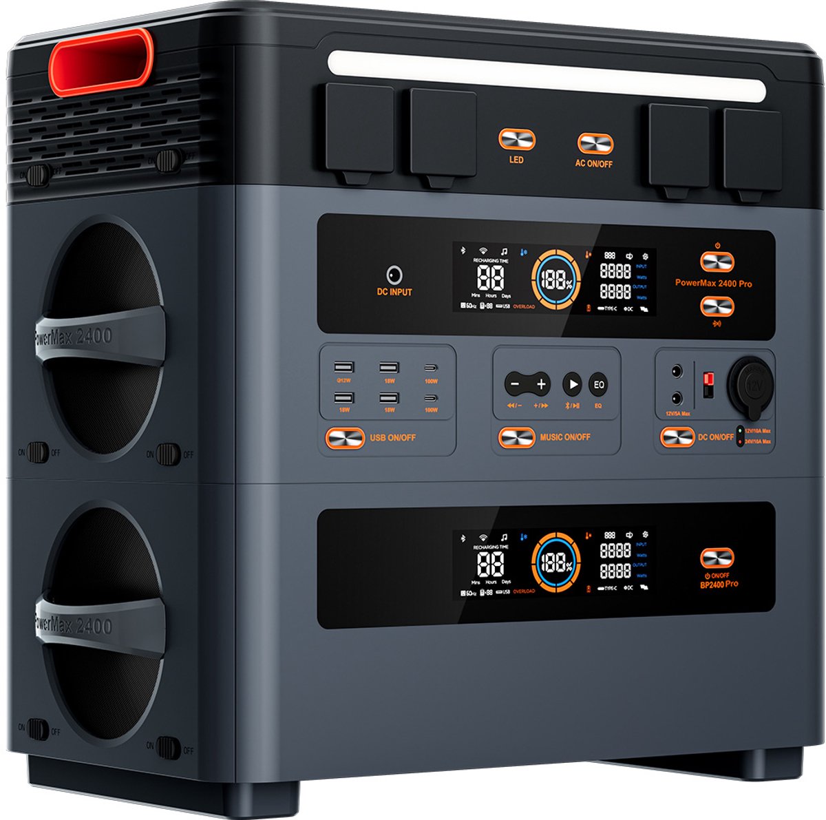 OSCAL PowerMax 2400 Pro 2016Wh Draagbare Zonnetank - BP2400 Pro 2016 Wh Extra Accu - Uitbreidbaar tot 22176Wh