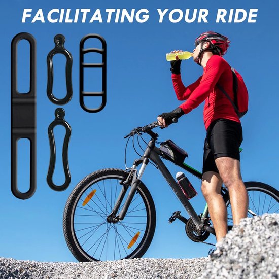 Vesaneae 10 stuks siliconen banden voor fiets, stretch rubberen ringen, zaklamp, siliconen banden, elastische zaklamphouder, siliconen stuurhouder voor zaklamp, mobiele telefoon, luidspreker, fles