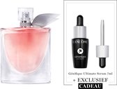 Lancôme La Vie est Belle Parfum voor Dames + Cadeau - La Vie est Belle Eau de Parfum 100ml & en Cadeau: Génifique Ultimate Serum 7ml - Navulbare Bloemige & Fruitige Parfum & Anti-Aging Serum - Moisturizer voor alle Huidtypes - Total 107ml