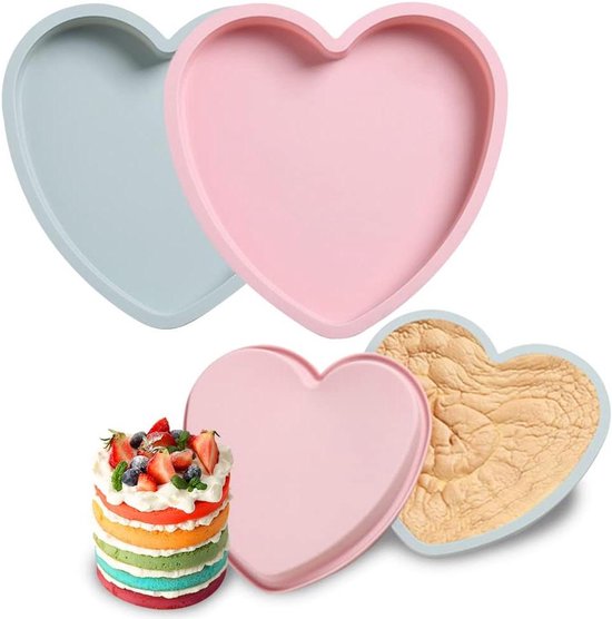 Xoeryoy Hart Cake Pan 8 Inch Hartvorm Cake Pan Niet Stick Bakken Gemakkelijk schoon te maken Mold Aluminium voor Valentijnsdag Bruiloft Verjaardag