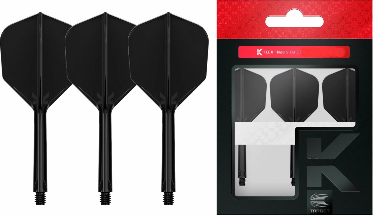 2 Sets Target K-Flex Black NO6 - Dart Flights - Intermediate
