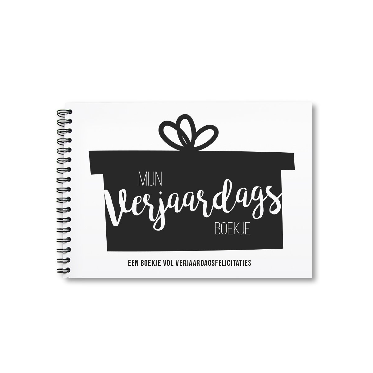 Verjaardagsboekje | Boekje voor verjaardagsfelicitaties | A5 | zwartwit | Studio Mamengo