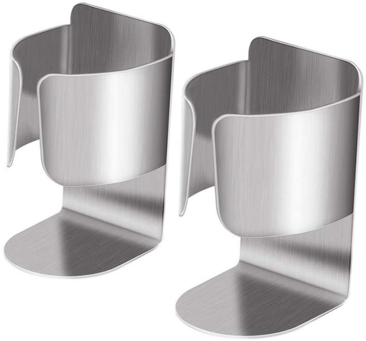 TOVBMUP 2 Stuks Tandenborstelhouder - Wandmontage Tandenborstelhouder - 70x42mm - Stevige Opbergoplossing - Geschikt voor Badkamer en Keuken - RVS - Zonder Boren