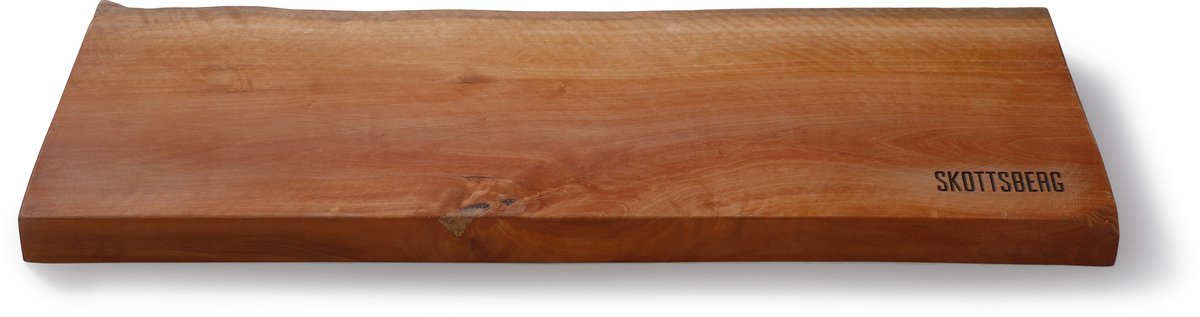 Skottsberg - Wood Works - Serveerplank - Ingefreesde handgrepen - 50 x 19 x 3 cm - Longan hout - Borrelplank
