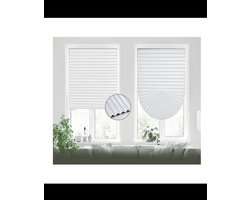 Blackout warmtewerend en isolerende Plissé - Wit - Breedte max 90 cm tot Lengte 210 cm - makkelijk in te korten - 100% licht dicht - warmte werend - Makkelijk installeren zonder boren