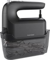 Handmixer 400W - 9 snelheden - Turbofunctie - Opberghouder - Deeghaken - Zwart - Vivid Green