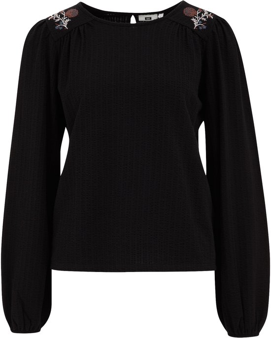 WE Fashion Dames seersucker blouse met embroideries