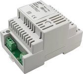 Witte CAME VAS/101 voedingseenheid met ventilatiegroeven en groene schroefconnectoren.
