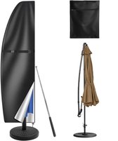 Parasolhoes - Parasolhoes voor Zweefparasol - Tot 300cm - Waterdicht - Oxford 420D - Weerbestendig Robuust - met Rits en Stok - voor Tuin, Strand, Balkon - Zwart