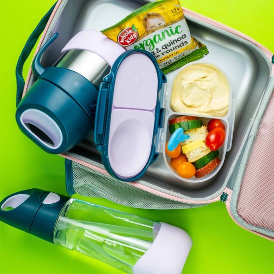 Pot à déjeuner isotherme b.box | Gobelet facile à ouvrir pour les tout-petits | Acier inoxydable à double paroi, garde les Nourriture jusqu'à 7 heures, au chaud jusqu'à 5 heures | 335ml/11