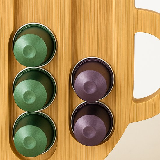 lyrlody Koffiecapsuledispenser, lade voor het opbergen van capsules, capaciteit voor 40 capsules, zwart ijzer, onmisbaar voor koffieliefhebbers, 37,5 x 17,5 x 5,3 cm