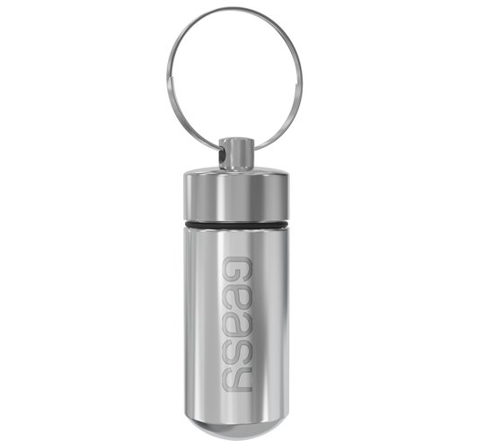 GEASY Pillendoosje Sleutelhanger - Pillendoos - Pillendoosjes - Klein - Pillen - Doosje - Metaal - Chrome - Medicijndoos - Medicijndoosje - Medicijn Doosje - Medicijnen - Supplementen - Medicatie - Medicatiedoosje - Houder - Medicijnbox Medicijnkist