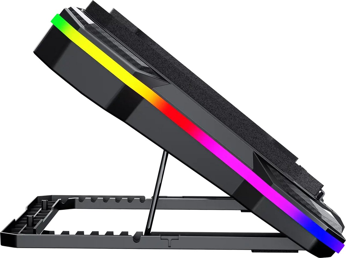 Image of Marvo ATLAS 43 (FN‑43) – RGB Laptop Cooling Stand met 100 mm Fan, 7 Verstelhoeken & USB‑Hub