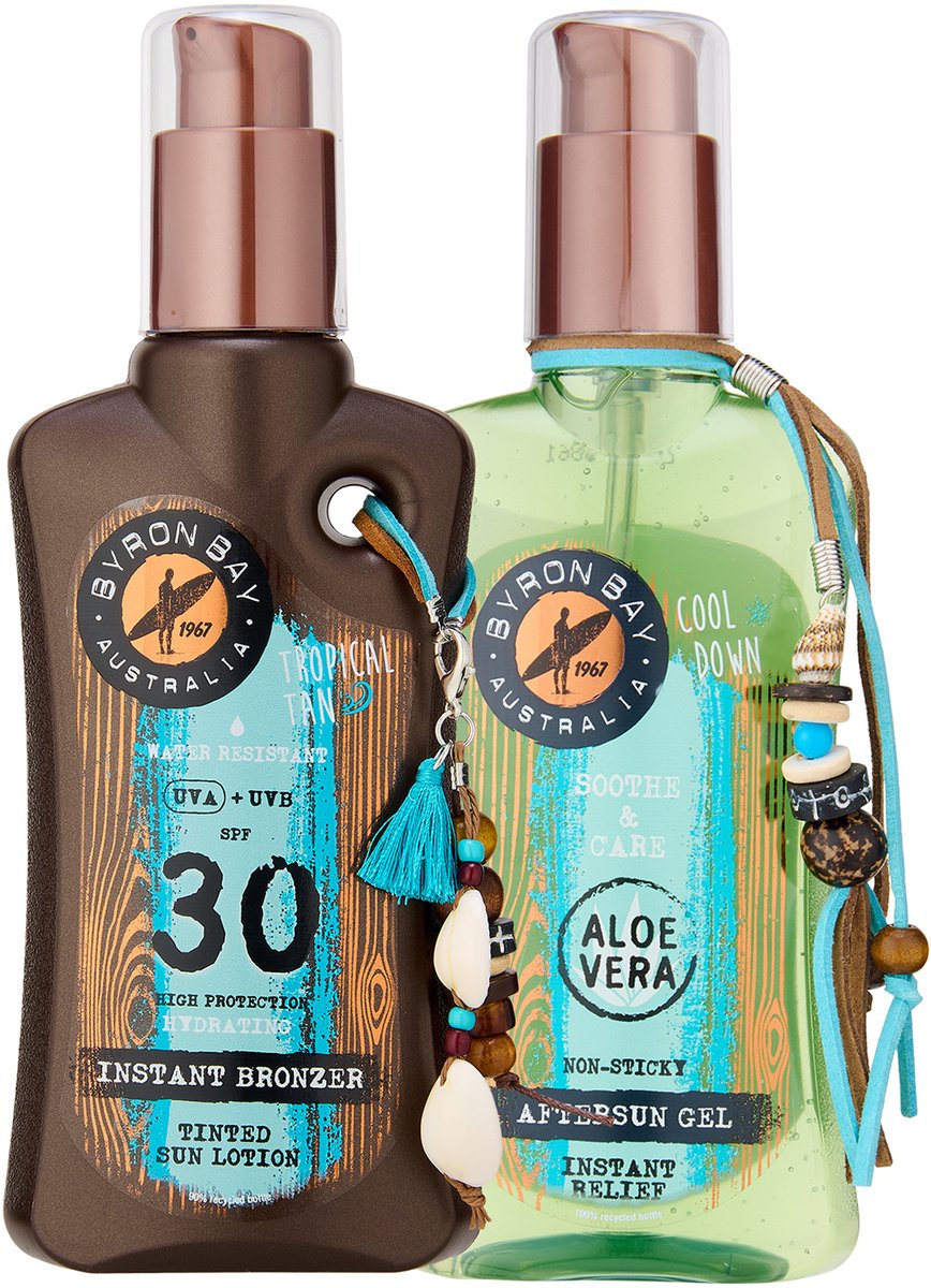 Byron Bay Instant Bronzer Tinted Sunlotion SPF 30 + Aftersun Aloe Vera Gel - 2x 200ml