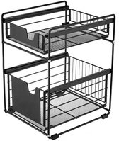 Organisateur BOTC - Organisateur d'armoire pour évier - Support de rangement - Organisateur de comptoir - Rangement pour sièges-auto de Cuisine - Deux couches - Métal - Antidérapant