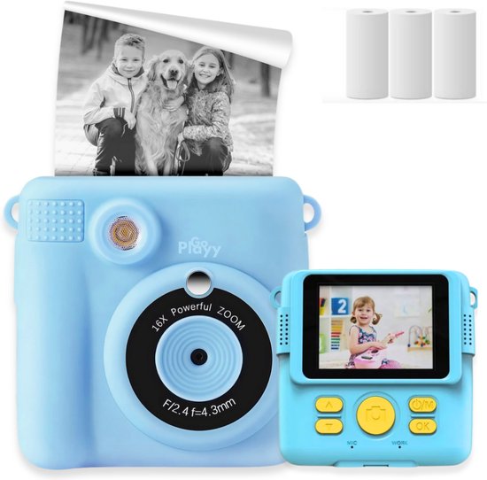 Appareil photo numérique instantané pour enfants speelgoed Montessori Appareil photo Jouets interactif 10 en 1 - Jouets éducatifs avec jeux intelligents - Jouets pour enfants de 4 ans à 10 ans. Appareil photo pour Enfants – Blauw