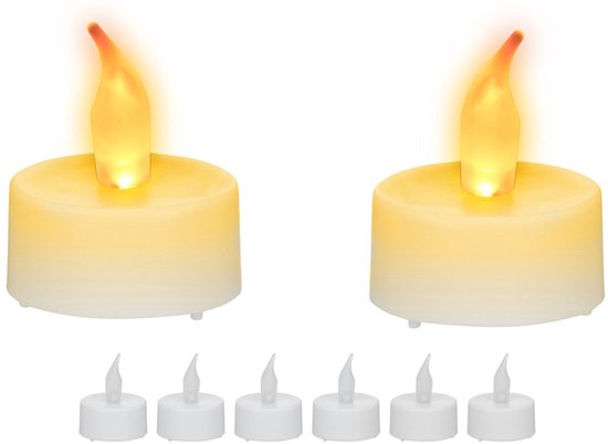 Doodadeals® - Theelichtjes op Batterijen – Waxinelichtjes LED – 4,5 x 3,5 cm – Wit – Set van 8