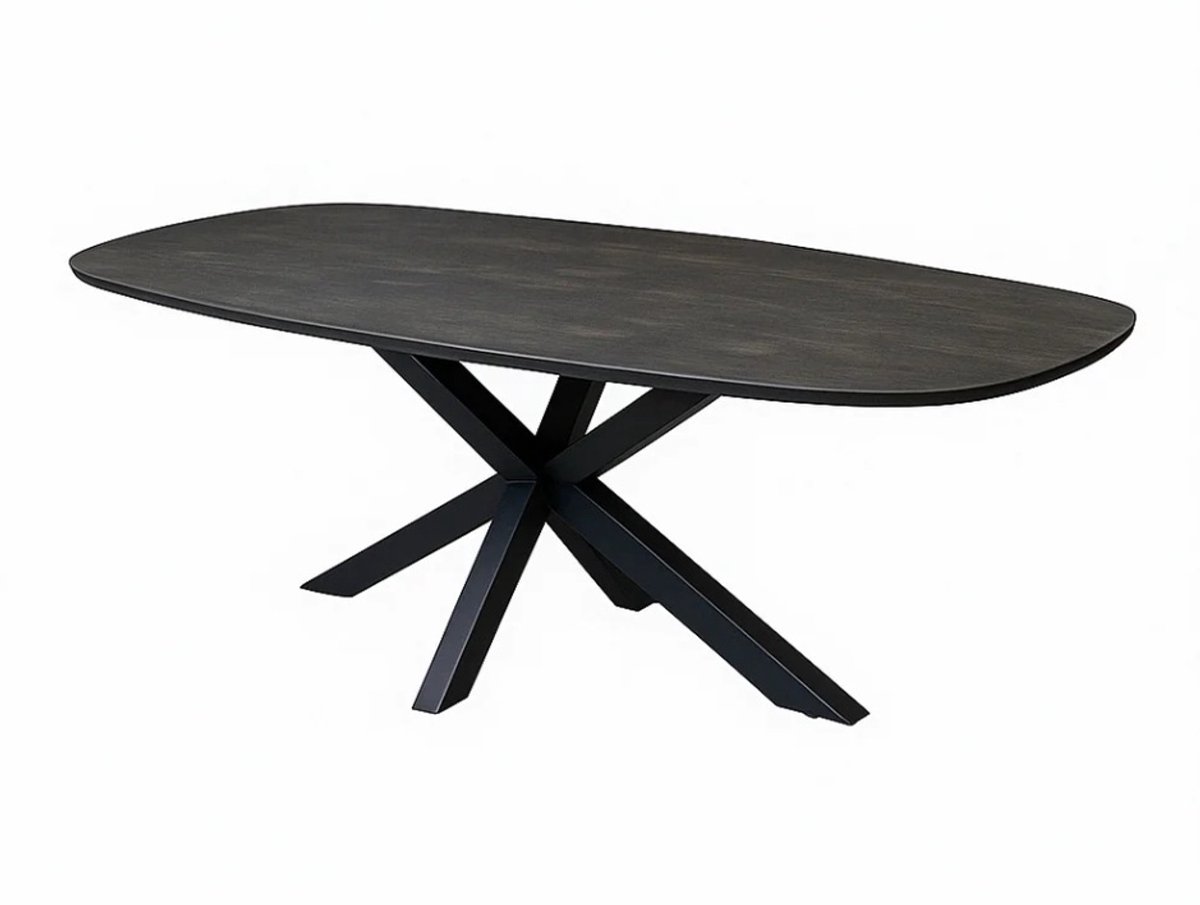 Deens Ovale Eettafel - 200 cm - Zwart - Mangohout