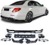 E63 AMG Look Diffuser met Black Chrome Uitlaat sierstuk Voor Mercedes E Klasse w213 Met AMG Pakket