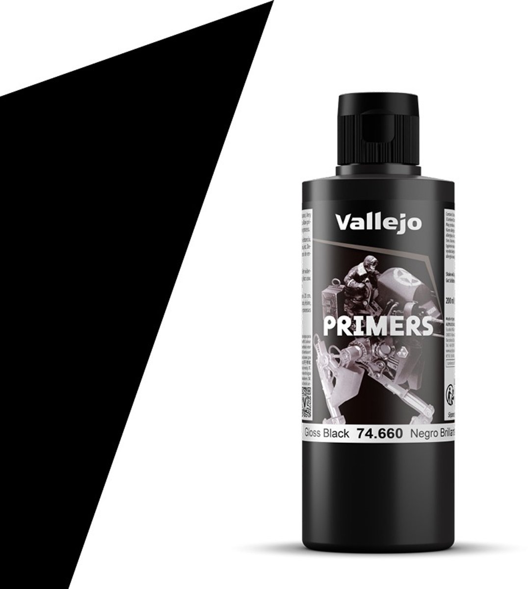 Vallejo Hobbyverf Acrylverf - 74660 Gloss Black - Primer - Acryl Verf flesje - 200 ml