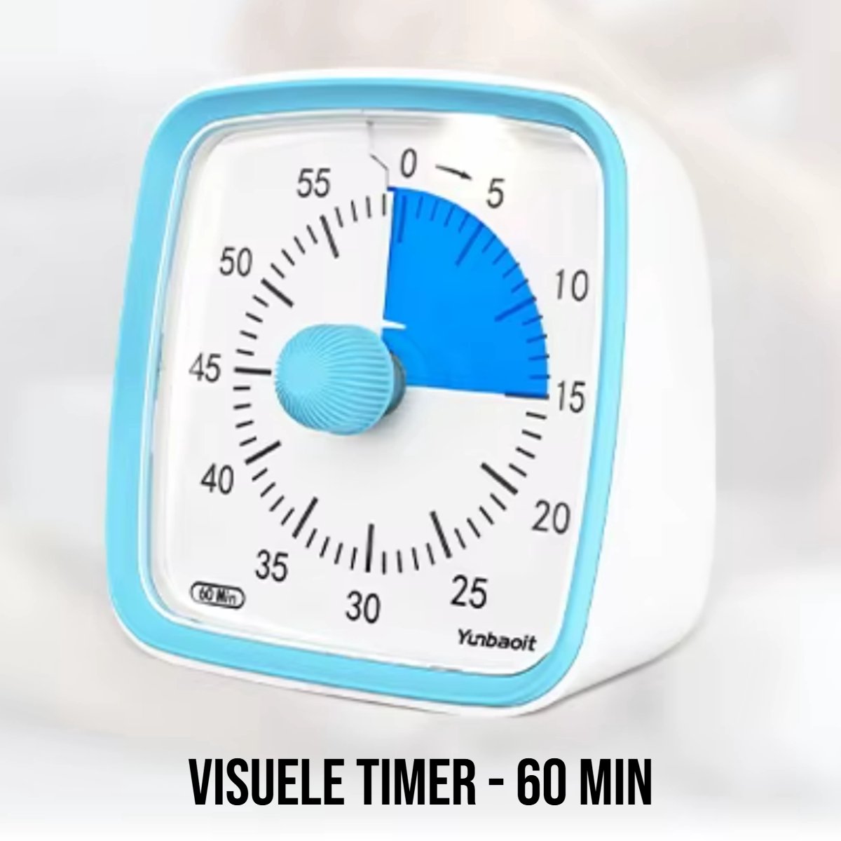 LaGloss® Visuele Afteltimer Countdown Timer Tijdklok 60 Minuten Leerklok Kind School Thuis Keuken Kantoor - Stille Timer Met Nachtlampje - Blauw