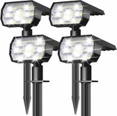 Buitenlamp op Zonne Energie - 4 Stuks - Solar Tuinverlichting - Tuin - Tuinverlichting op Zonne Energie - Solar Buitenlamp - Buitenverlichting Zonne Energie - Tuinlamp - Tuinlampen op Zonneenergie Buiten