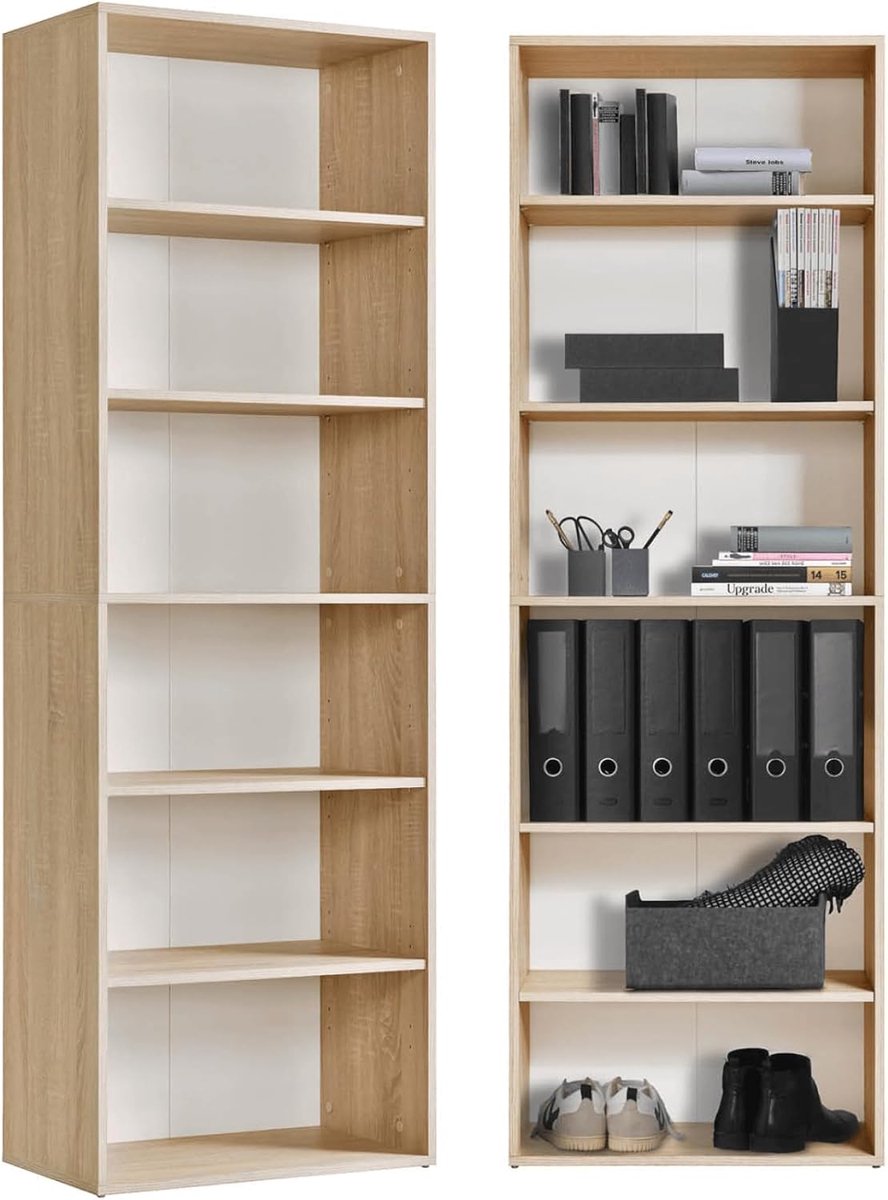mokebo Boekenplank 'Der Bücherwurm' (180x60x34 cm) in bruin gemaakt van Hout, Boekenkast, Kantoorplank