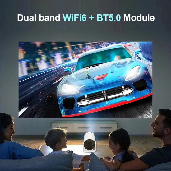 4K Ultra HD LED Smart Android 11 Multimedia projector beamer. met WIFI en Bluetooth. Freestyle design.