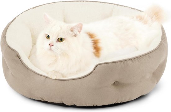 Goodivery ® Wasbaar kattenbed, slaapstoel voor katten of kleine honden - Kameel 51 x 48 x 15 cm