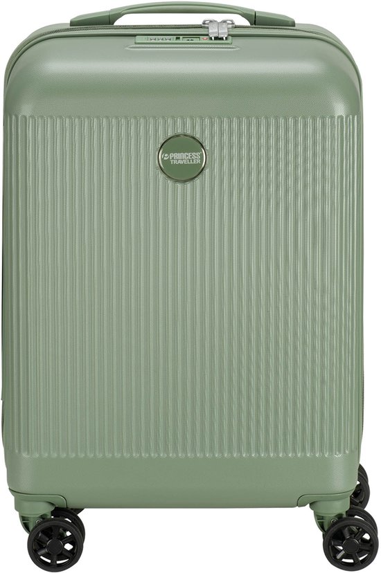 Princess Traveller Oceans – Handbagage Koffer – Pure Sage – Reiskoffer met dubbele wielen – 55x35x20 cm – GRS gecertificeerd