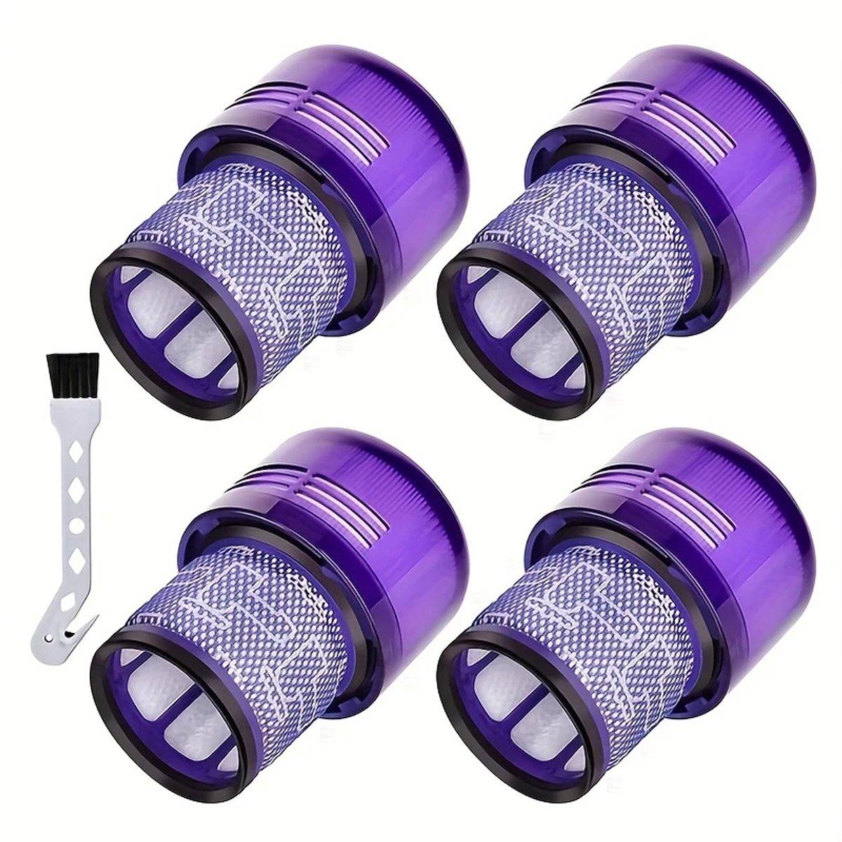 17 Parts – 4-Pack HEPA Motorfilters 970013-02 – Geschikt voor Dyson V11 & V15 Steelstofzuigers – Compatibel met SV14, SV17, SV22 – Wasbare Vervangende Filters – Voor Absolute, Pro, Total Clean, Torque Drive, Animal & Parquet